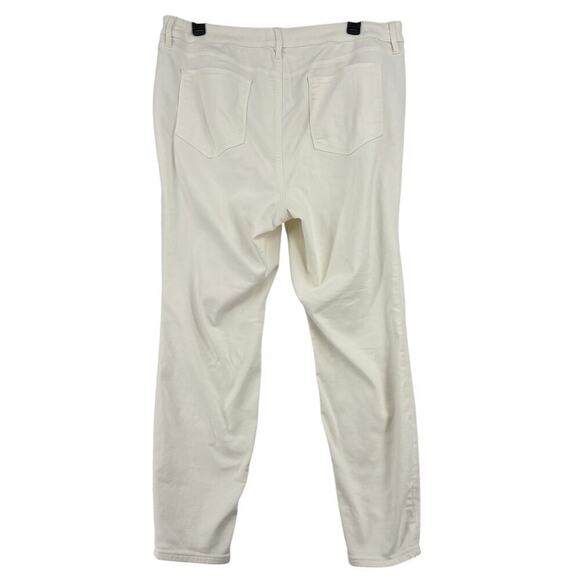 Athleta Sculptek Skinny Ankle Jeans Plus Size 22 White High Rise Stretch Denim - Picture 5 of 12